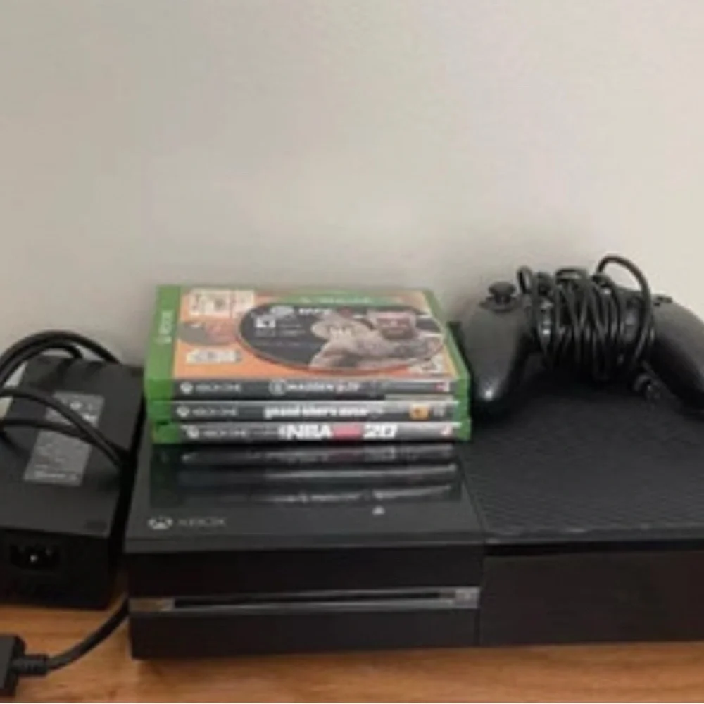 Xbox Black Gaming Console with Controller and Games
